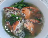 Hình bước làm 3 của món Canh rau muống nấu ghẹ