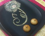A picture of step 4 of Golden Glory Dry Fruit Chocolate modak.