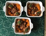 Une image de l'étape 9 de Dos de cabillaud aux champignons et purée de carottes.