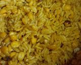 A picture of step 3 of Roasted Gram Rice Tehari.