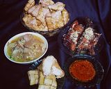 Foto langkah ke 6 dari resep Ketupat Kuah Lodeh nangka & ikan Pari Panggang.