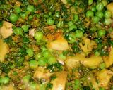 A picture of step 2 of Matar methi ki sabji.