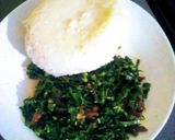 A picture of step 9 of Ugali and sukumawiki.