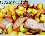 Foto del paso 1 de la receta: Patatas fritas al ajo con filete adobado en cecofry 🥔🥩