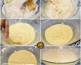A picture of step 3 of No knead baked donuts with 2 different glaze.