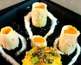 A picture of step 3 of SEMOLINA DHOKLA SHOT GLASS with MONGO RAS (ras - dhokla).