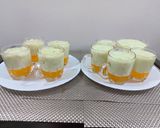 A picture of step 2 of Fruit custard with orange jelly and strawberry palm sauce.