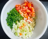 A picture of step 4 of Tabouli /Tabbouleh.