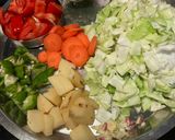 A picture of step 1 of Cheese Pav Bhaji.