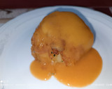 Foto del paso 6 de la receta: Bomba de patata rellena, con suquet de langostinos