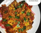 A picture of step 9 of Aatu Moolai Masala or Goat Brain Masala.