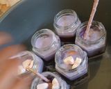 Foto langkah ke 3 dari resep Pudding Jelly Ungu (Taro, Anggur dan Blueberry) in Jar.