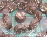 A picture of step 4 of Chocolate and Biscuit Salami.
