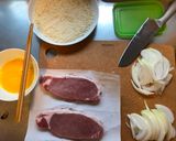 A picture of step 1 of Katsudon.