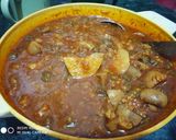 A picture of step 5 of Aloo Choliya with mushrooms.