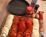 Une image de l'étape 1 de Tarte tomate/mozzarella basilic.