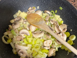 Crema de champiñones y puerro
