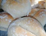 A picture of step 3 of Portuguese rolls.