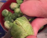 A picture of step 2 of Brussels sprouts with Chicken .