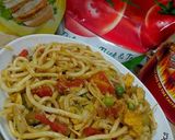 A picture of step 5 of Chicken Chow mein.