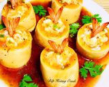 Hình bước làm 4 của món Đậu Hủ Trứng Hấp Tôm