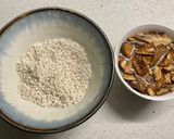 A picture of step 1 of Porcini risotto.