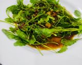 A picture of step 4 of Mustard leaves in Garlic sauce.