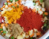 A picture of step 3 of Gujarati khada bhat.