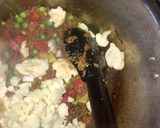 A picture of step 4 of Qeema with mix veg.