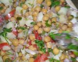 A picture of step 3 of Aloo chana chat.