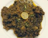 A picture of step 4 of Shaljam Palak Ghousht.