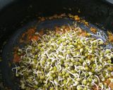 A picture of step 7 of Green moong usal.