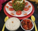 A picture of step 11 of Palak Green Pulao.