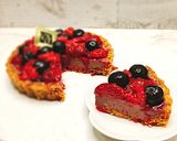 A picture of step 3 of Dairy-Free Berry Chocolate Tart.