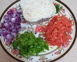A picture of step 1 of Besan stuffed chilla.