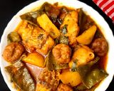 শিম আলু ডালের বড়ি দিয়ে রুই মাছের ঝোল রেসিপির ধাপ 3 ছবি