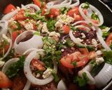 A picture of step 2 of Pork chops with tomatoes and onions and jalapenos.