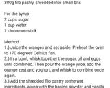 A picture of step 1 of Portokalopita.