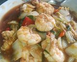 Foto langkah ke 6 dari resep Udang Saus Tiram Pedas Manis.