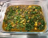 A picture of step 24 of Chicken Curry with Chickpeas, Eggplant, and Spinach.