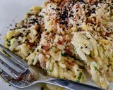 Foto del paso 1 de la receta: RISSONI Jugoso Al Pesto🌿 y Carbonara🥩con Jamón Serrano...!😛