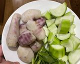 Hình bước làm 1 của món Canh chay khoai sọ mướp