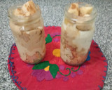 Foto del paso 5 de la receta: Cheesecake en frascos.De dulce de leche, banana y canelay de café