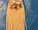 A picture of step 6 of Wool Roll Bread - Spring onion & pancetta filling.
