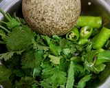 A picture of step 1 of Wood apple chutney.