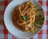 Foto del paso 8 de la receta: Espaguetis con tomate, albahaca y ajo 🍝