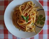 A picture of step 8 of Spaghetti with Tomato, Basil, and Garlic 🍝.