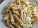 Macarrones a la carbonara sin cebolla