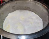 A picture of step 3 of Caramel custard pudding with leftover breads (eggless).