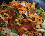 A picture of step 2 of Veg Sizzler with Paneer Steak and creamy Pasta.